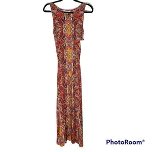 Two by Vince Camuto Maxi Dress Multicolor Tribal Beat Print Size Sm